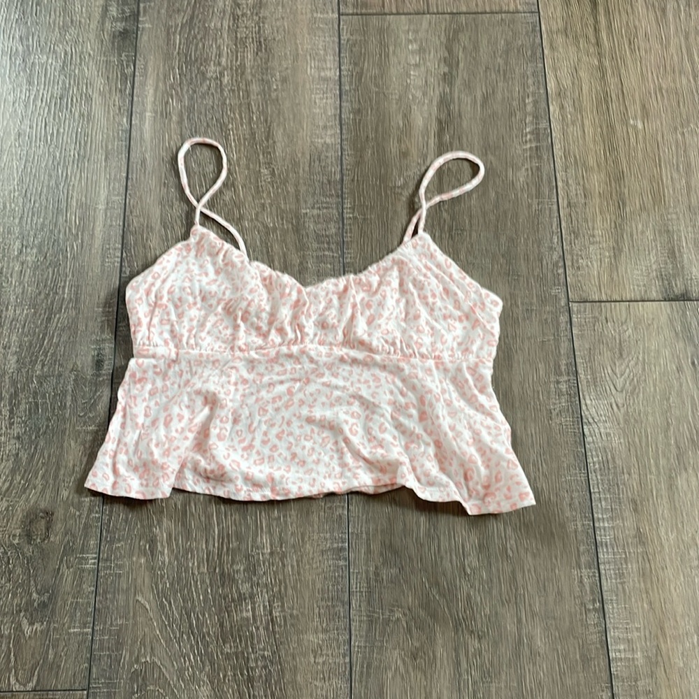 Pacsun Pink Cheetah Print Babydoll Tank